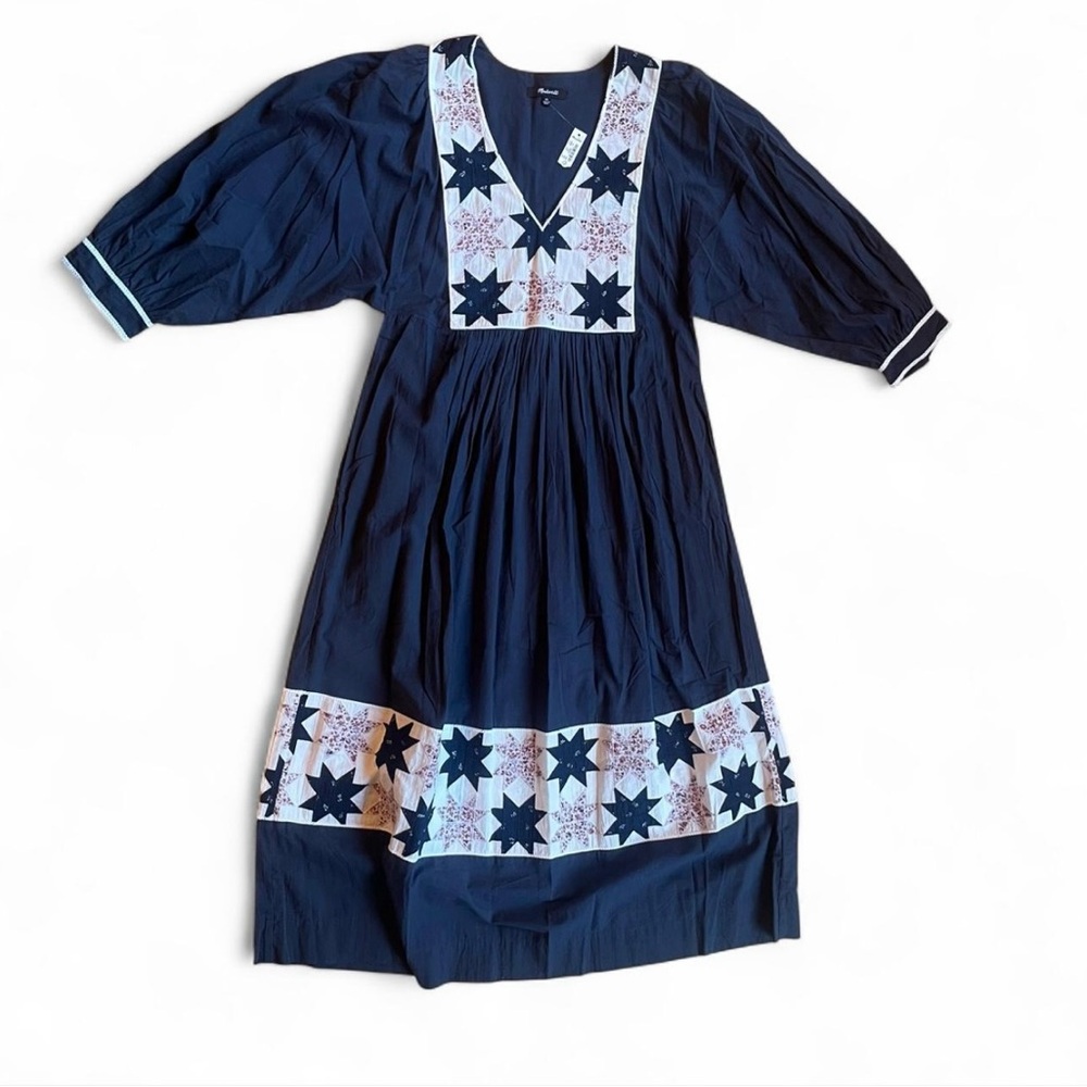 Madewell Quilted Patchwork Midi Dress NWT